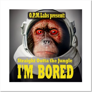 Funny Bored Astronaut Spacesuit Ape Posters and Art